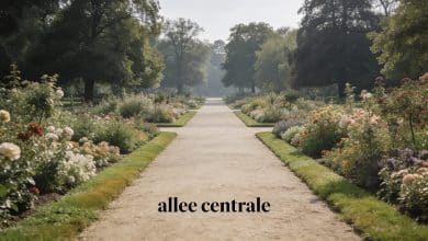 allee centrale du jardin botanique avec parterres fleuris