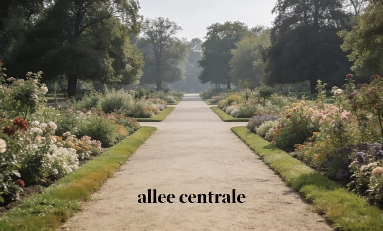 allee centrale du jardin botanique avec parterres fleuris