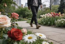 Promenade dans un jardin botanique urbain fleuri